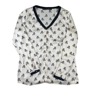 Zara Basic Satin Feel Zebra Print Blouse Top- M